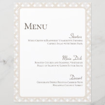 Boho Wedding Menu Card 8 1/2" X 11"