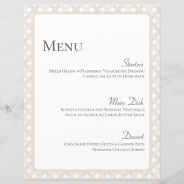 Boho Wedding Menu Card 8 1/2" X 11"