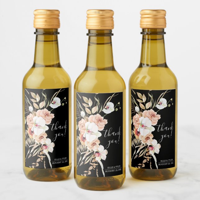 Boho Wedding Mini Wein Flasche Etikett (Flaschen)
