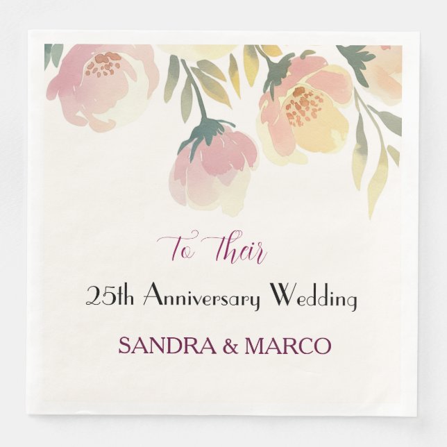 Boho Wedding Napkin Vintag Blumenstrauß Serviette (Vorderseite)