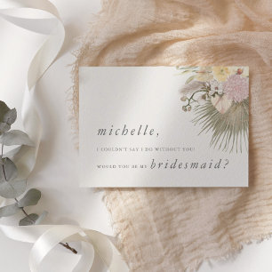 Boho Wedding Pampas Grass Orchid Palm Protea Einladung