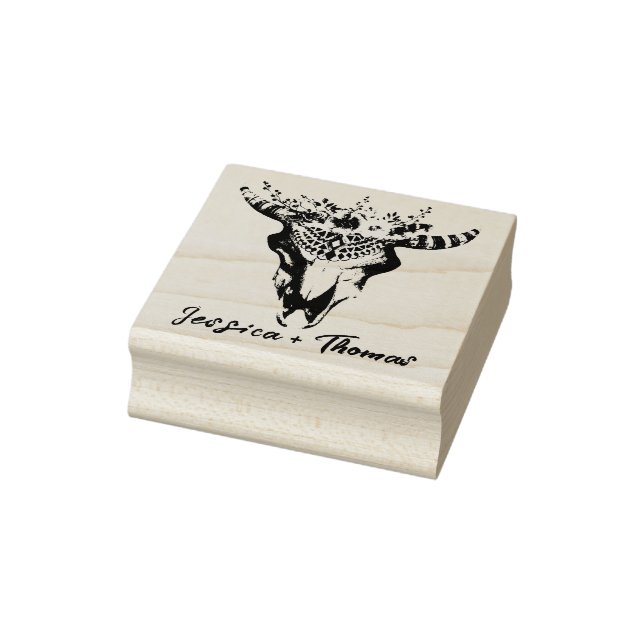 Boho Wedding Personalisiert Gummistempel (Stempel)