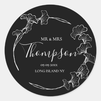 Boho Wedding personalize Text Classic Round Sticke Runder Aufkleber