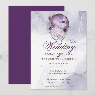 Boho Wedding Plum Lila Vollmond Einladung