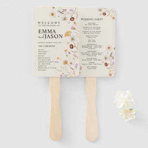 Boho Wedding Programm Fan, Zeremonie Programm flor Fächer