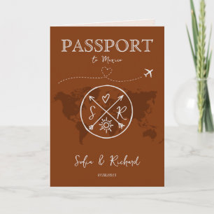 Boho Wedding Reisepass Karte