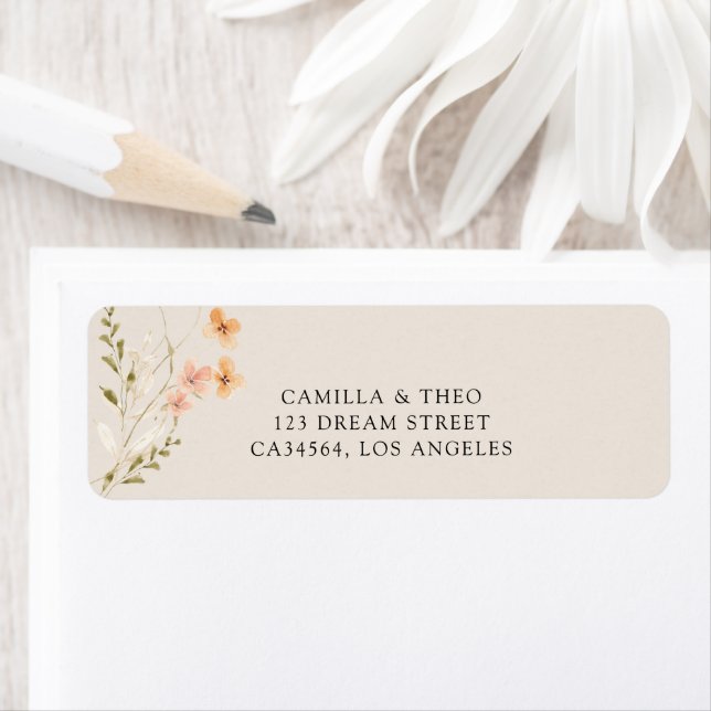 Boho Wedding Return Address Label (Insitu)