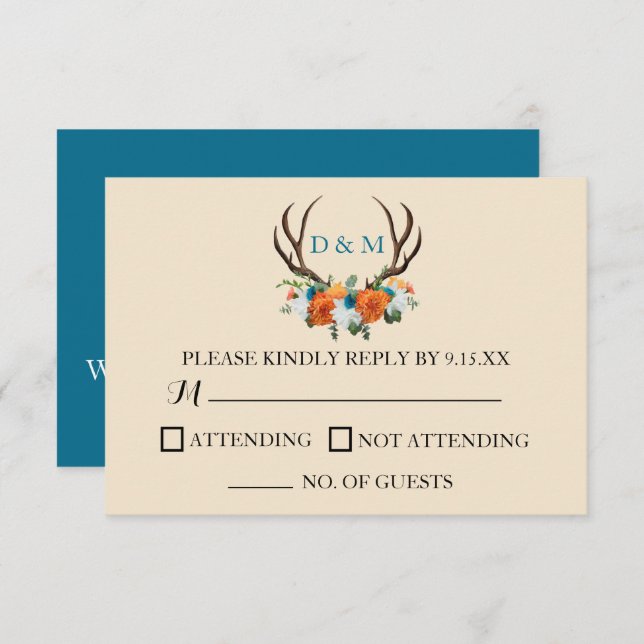 BOHO Wedding RSVP Card (Vorne/Hinten)