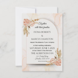 Boho Wedding RSVP Card - Elegante, rustikale Blüte Karte
