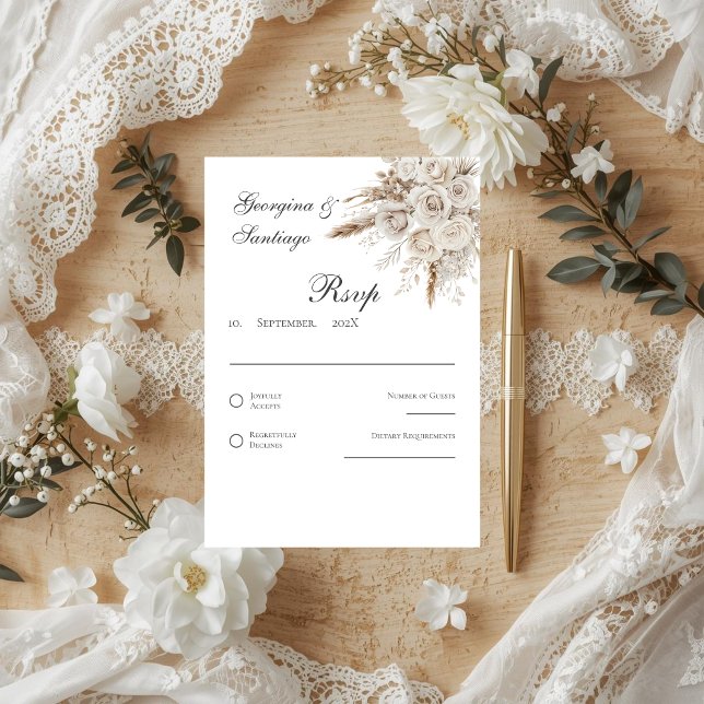 Boho Wedding RSVP card Karte (Von Creator hochgeladen)