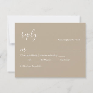 Boho Wedding RSVP Card, Optionen zum Essen Karte
