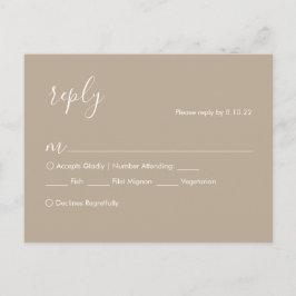 Boho Wedding RSVP Card, Optionen zum Essen Postkarte