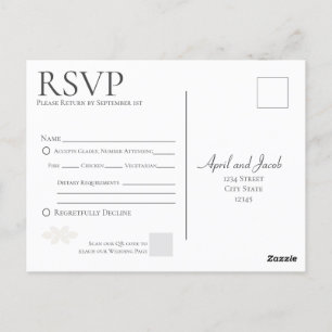 Boho Wedding RSVP Postcard Postkarte