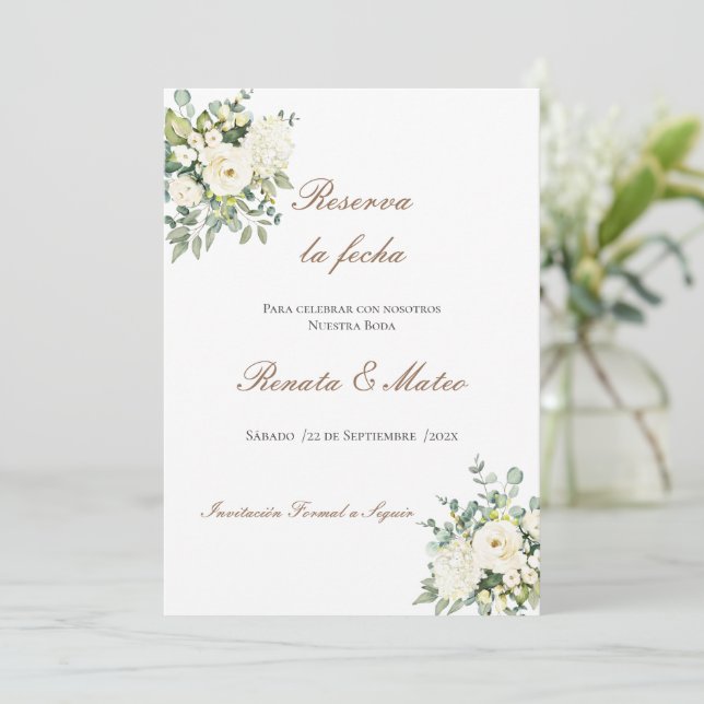 Boho Wedding Save the Date (Stehend Vorderseite)