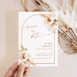 Boho Wedding Save the Date Invite | Pampas Grass  Einladung<br><div class="desc">This lovely Save the Date Invitation features hand-painted watercolor florals and pampas grass to set the tone for your boho wedding! Easily edit most wording to match your event! Text and arch colors are fully editable —> click the "Edit Using Design Tool" button to edit!</div>