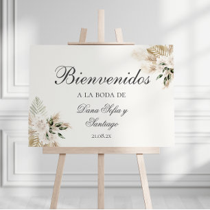 Boho Wedding Spanish Welcome sign Poster