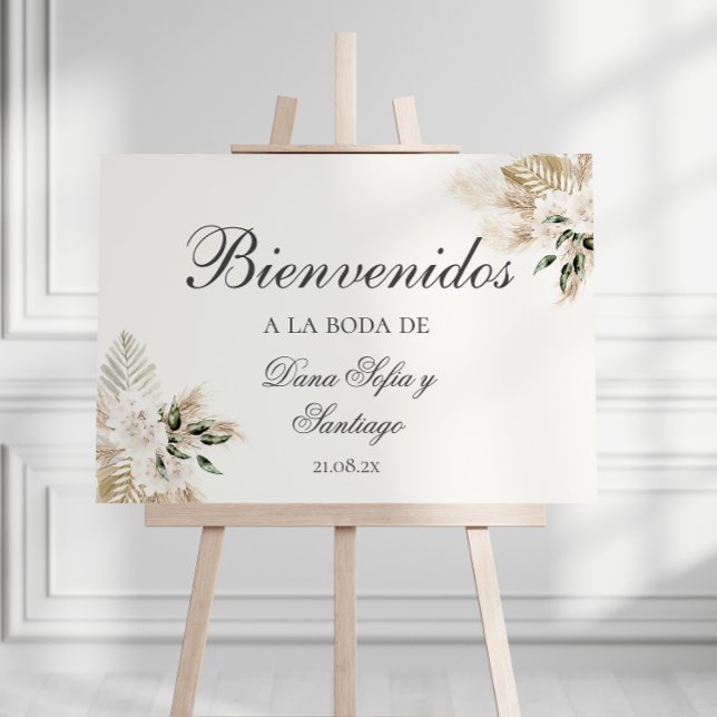 Boho Wedding Spanish Welcome sign Poster (Bienvenidos a nuestra Boda)