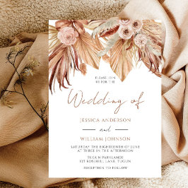 Boho Wedding: Terracotta Dried Floral Bohemisch Einladung