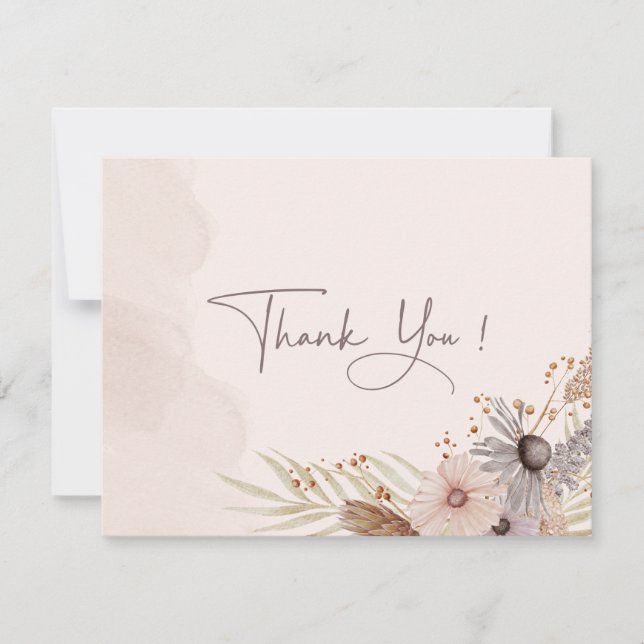 Boho Wedding Thank You Card Dankeskarte (Vorderseite)