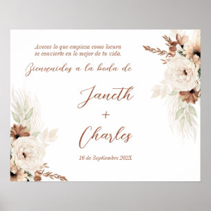 Boho Wedding Welcome sign, Cartel de Boda Poster