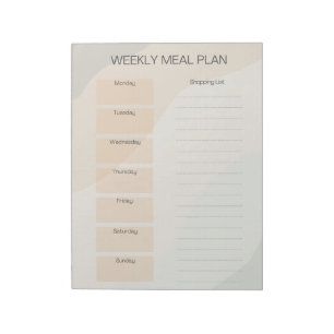 Boho Weekly Meal Plan Notepad Notizblock