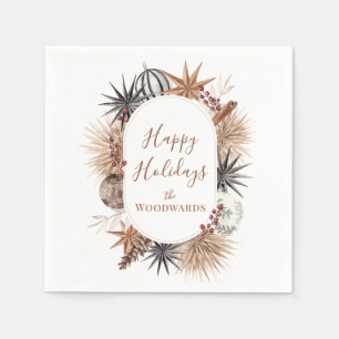 Boho-Weihnachten Botanicals Personalisiert Serviette