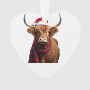 Boho Weihnachten Highland Kuh T-Shirt (1) Ornament