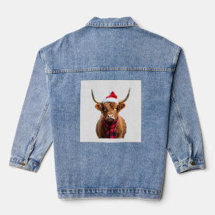 Boho Weihnachten Highland Kuh T-Shirt (3) Jeansjacke
