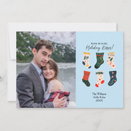 Boho Weihnachts-Strümpfe Niedlich Custom Foto Holi Feiertagskarte