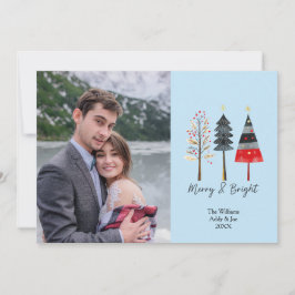 Boho Weihnachtsbäume Niedliche Custom Foto Holiday Feiertagskarte