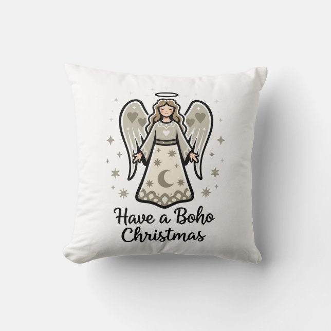 Boho-Weihnachtsengel  Kissen (Vorderseite)