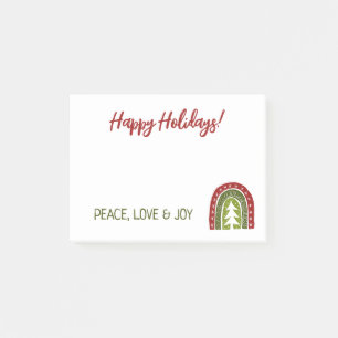 BoHo Weihnachtsferien Frieden Liebe und Freude ind Post-it Klebezettel