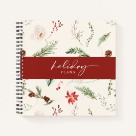 Boho Weihnachtsplaner Poinsettia Greenerie Notizbuch