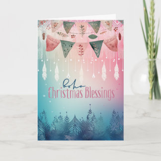 Boho-Weihnachtssegen Nicht-Foto-Weihnachtskarte Feiertagskarte