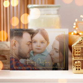 Boho Weihnachtsskript Horizontal Gerahmtes Foto Go Folien Feiertagskarte