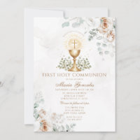 Boho Weiße Blumen Eucharistie Erste Heilige Kommun
