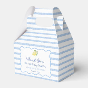 Boho-Wellige-Grenze- Blaue-und-Weiße-Kachel-Zitron Geschenkschachtel