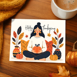 Boho-Wellness-Herbst-Dankbarkeit-Dankfest Feiertagspostkarte