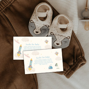Boho Weltraum-Raketenjunge Bücher für Babyparty Begleitkarte
