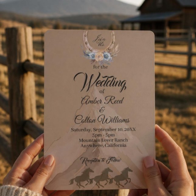Boho Western Berghochzeits-Einladung Einladung (Von Creator hochgeladen)