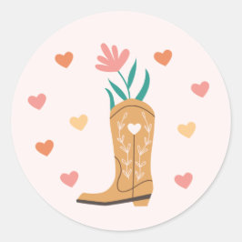 Boho Western Boot & Hearts Sticker