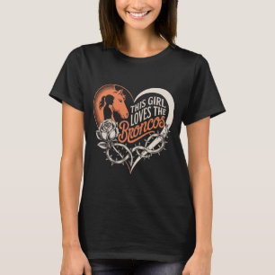 Boho Western Bronco Pferd & Mond Himmels Cowgirl T-Shirt