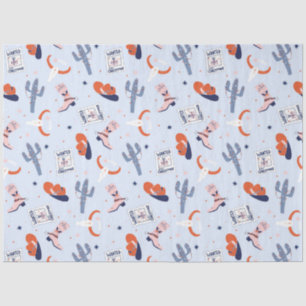 Boho Western Christmas - Blue Seidenpapier