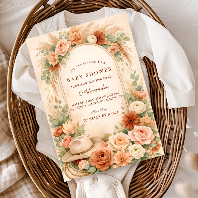 Boho Western Floral Baby Shower Einladung (Von Creator hochgeladen)