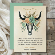 Boho Western Floral Bull Kuh Skull Hochzeit