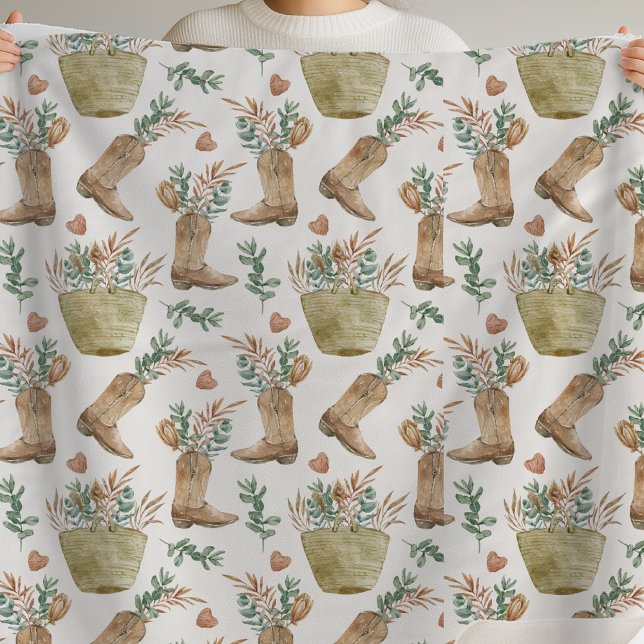 Boho Western Floral Sherpa Blanket Sherpadecke (Von Creator hochgeladen)