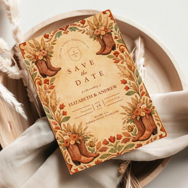 Boho Western Gartenhochzeit Save The Date (Von Creator hochgeladen)