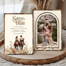 Boho-Western-Paar-Reitpferd-Hochzeitsfoto