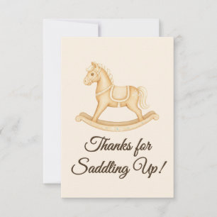 Boho Western Rocking Horse Baby Shower Dankeskarte