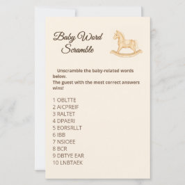 Boho Western Rocking Horse Baby Word Scramble